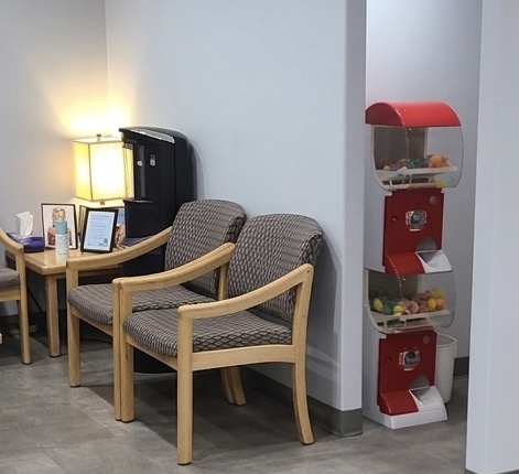 Children's prize station in the waiting area at Blue Bird Dental