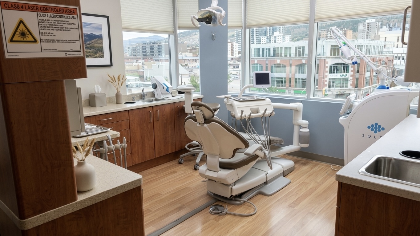 Solea dental laser in a treatment room at Blue Bird Dental in Kamloops